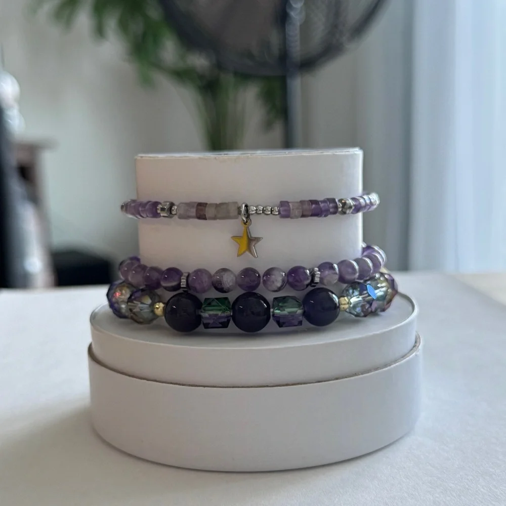 Ryze Naturally You Staxx Purple Beaded Star Charm